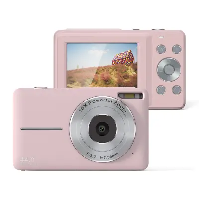 Digitalni fotoaparat 44MP/1080P/16X digitalni zum/svjetlo za popunjavanje Roza