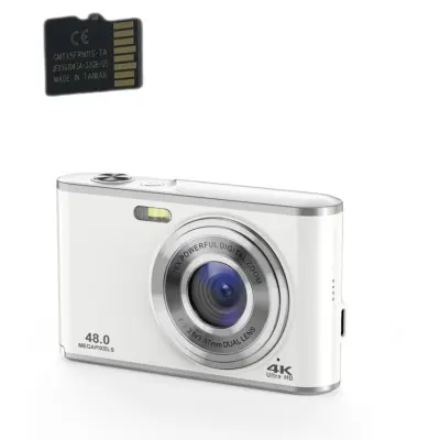 Digitalni fotoaparat 4K 48MP 16x zum web kamera s TF karticom od 32 GB Srebrna