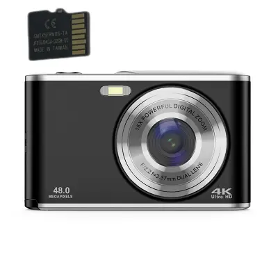 Digitalni fotoaparat 4K 48MP 16x zum web kamera s TF karticom od 32 GB Crna