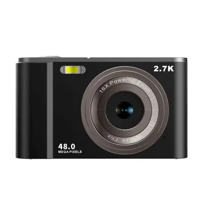 Digitalni fotoaparat 2.7K 48MP 1080P, 16x zum, protiv podrhtavanja, prepoznavanje lica Crna