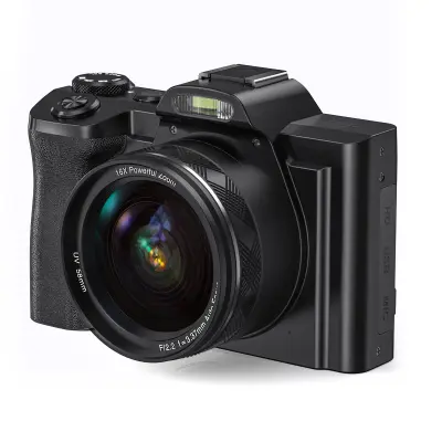 Digitalni fotoaparat 5K 48MP 16x zum 3,5-inčni zaslon, automatsko fokusiranje, protiv podrhtavanja Crna