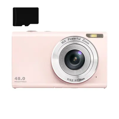 Digitalni fotoaparat 48MP/2.7K/16X digitalni zum/web kamera/automatsko fokusiranje 2.88-inčni zaslon Ružičasta