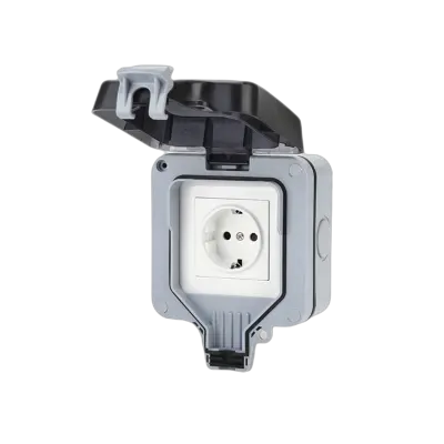 IP66 Europska standardna vanjska utičnica 16A 250V Siva