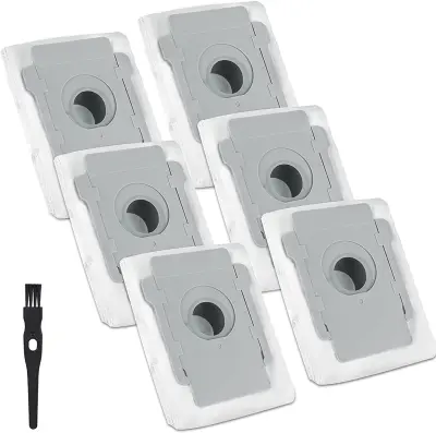 Pakiranje od 6 vrećica za usisavač kompatibilnih s iRobot Roomba i7 i7+ i7+ E5 E6 S9 S9+ Prirodno bijela