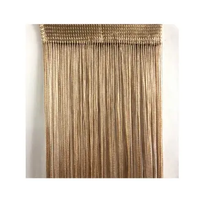 Trakasta zavjesa za vrata s resama, panel za prozor, pregrada za sobu 100x200 cm, 2 komada Šampanjac
