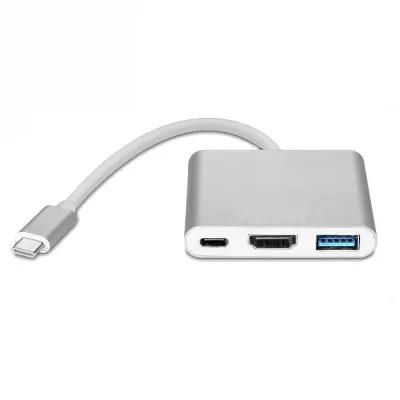 USB-C Multiport Adapter na USB, USB-C (USB PD), 4K HDMI kompatibilan Srebrni Srebrna