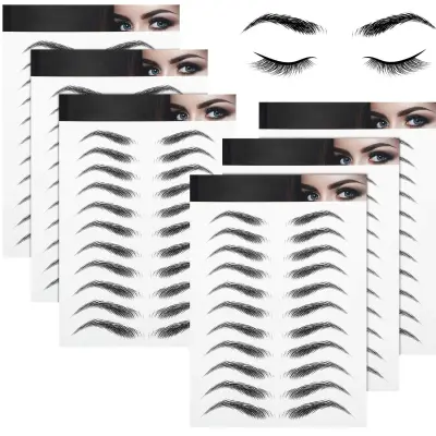 3D naljepnice za tetoviranje obrva nalik na kosu, 6 komada