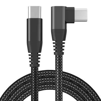 Type-C brzi kabel za punjenje 60 W pod pravim kutom Crna