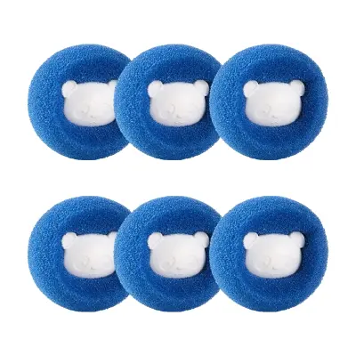 Adsorption Hair Removal Ball for Washing Machine 6 Pack Plava