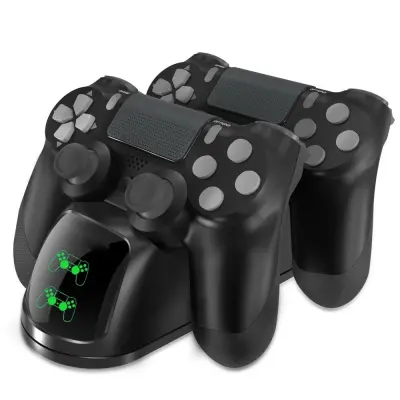 Dvostruka stanica za punjenje kompatibilna s PS4/PS4 Slim/PS4 Pro Crna