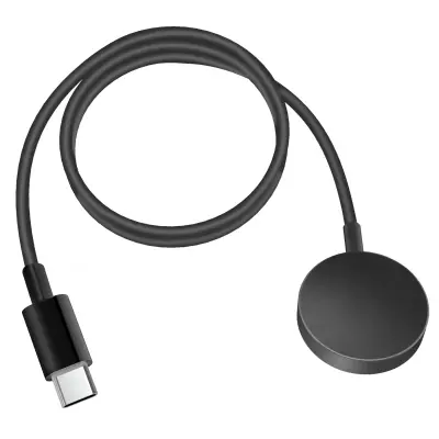 Metalni Type-C punjač za Samsung Galaxy Watch 3/4/5/Active 1/Active 2 Crna