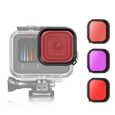 Vodootporni ronilački filtar za GoPro Hero 11/10/9 Crvena