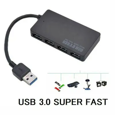 USB 3.0 čvorište s 4 priključka Crno Crna