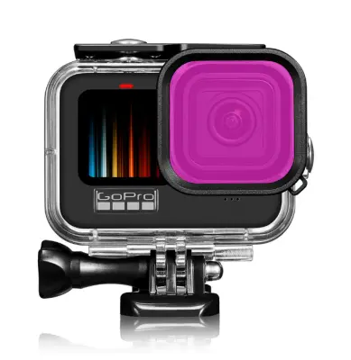 GoPro 9/10/11/12 Ljubičasti ronilački filter s vodootpornim kućištem Ljubičasta