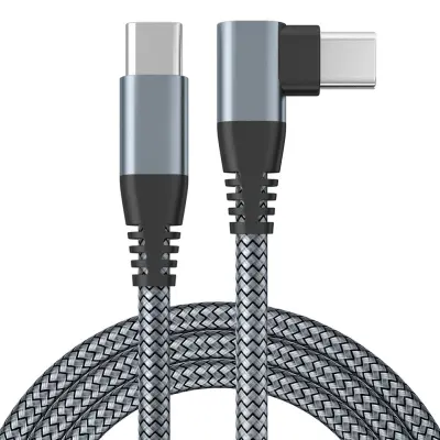 USB-C kabel za brzo punjenje 60W pod pravim kutom Siva