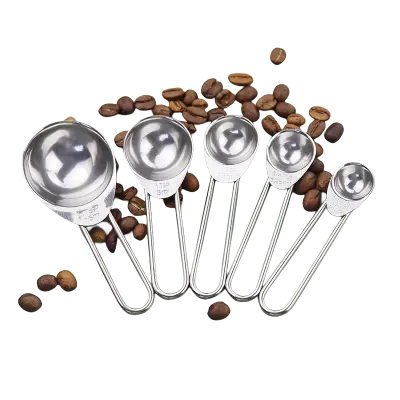 5 komada Set mjernih žlica za pečenje i kuhanje 15/5/2.5/1.25/0.75 ml Srebrna