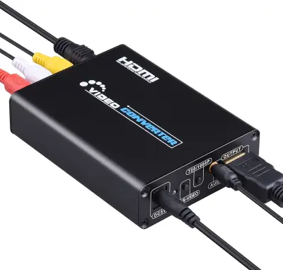 AV & S-VIDEO TO HDMI Pretvarač Crna