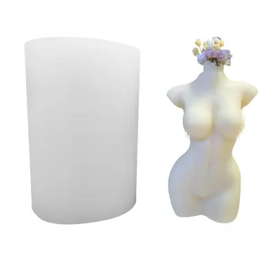 DIY silikonski kalup za svijeće - silikonski kalup žensko tijelo 11 cm Bijela