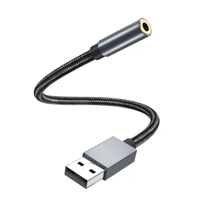 USB-A na 3,5 mm audio adapter Siva