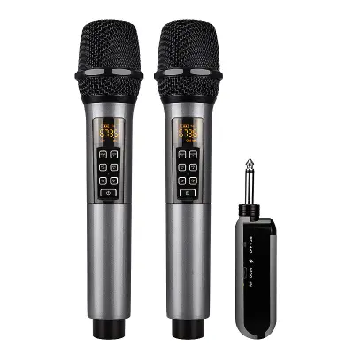 Set od 2 bežična mikrofona s Bluetooth jekom i kabelom za Android priključak Crna