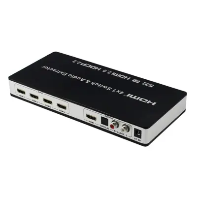4x1 HDMI preklopnik i audio izdvajač UHD 4K 3D HDMI 2.0 ARC Toslink+RCA null