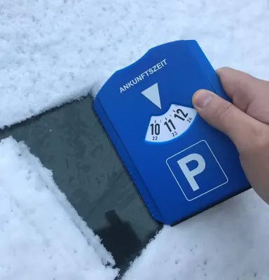 Timer Parking Disc with Ice Scraper Plava