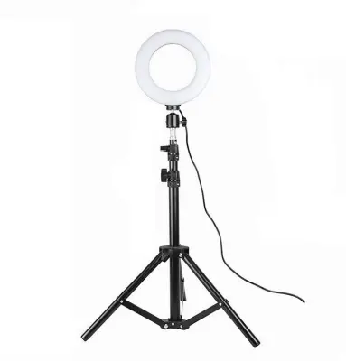 Rotirajući svjetlosni prsten sa postoljem, LED, 20 cm - crni crna