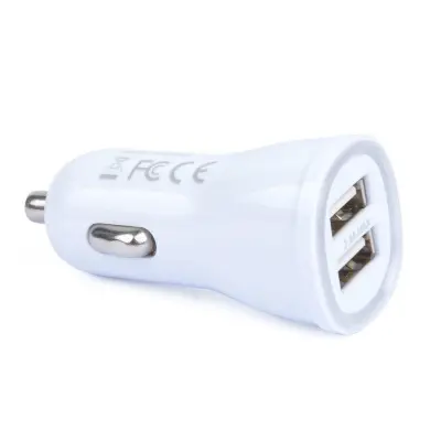 Auto punjač s dvostrukim USB priključkom 5V / 2.4A - Bijeli bijela
