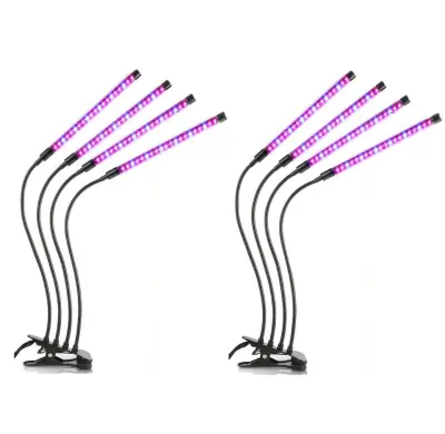 Svjetiljka za biljke / rasvjeta za biljke s 4 fleksibilne LED fluorescentne cijevi Crna