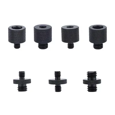 Adapter vijak za stativ kamere 1/4" na 3/8" 6 komada Crna