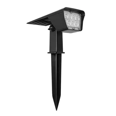 Solarna lampa za zemlju ili zid, crna - Brza dostava