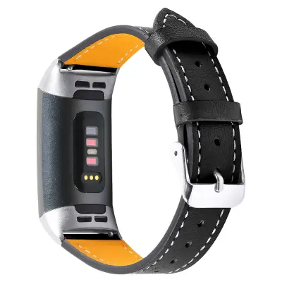Fitbit Charge 3/4 remen Kožni Crni Crna