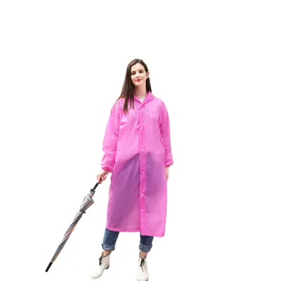 Kišni pončo s kapuljačom Ružičasta