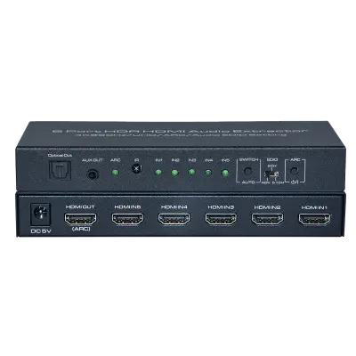 HDMI prekidač 5 u 1 izlaz 4K@60Hz, HDMI prekidač s daljinskim upravljačem, HDMI 2.0 Switch Box Hub za HDR, kompatibilan s Xbox, PS 4/3 Crna