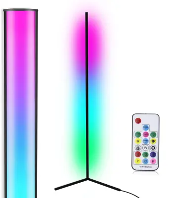 LED podna svjetiljka kutna RGB promjena boja crna Crna