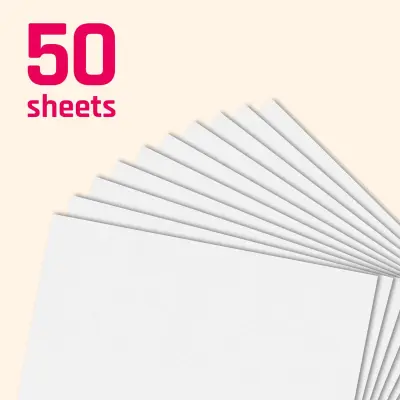 100g Bijeli kartonski papir, 8K (27,3x38,9cm), 50 listova Bijela
