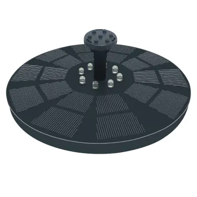 LED Water Fountain Solar Powered with Black Nozzles 13-Piece Crna