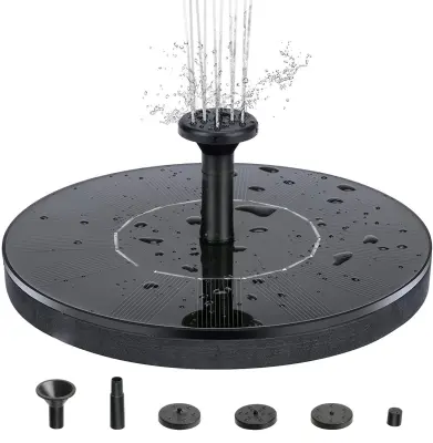 Solarna fontana 13 cm crna Crna