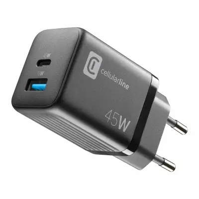 CELLULARLINE KUĆNI PUNJAČ MULTIPOWER MICRO 45W DUAL USB-C/USB-A