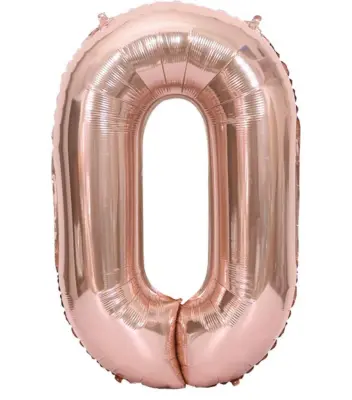 Balon s brojem 102 cm, broj 0 - Ružičasta Pink