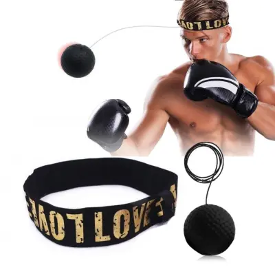 Reflex Ball - Boksačka oprema s trakom za glavu - Crna Crna