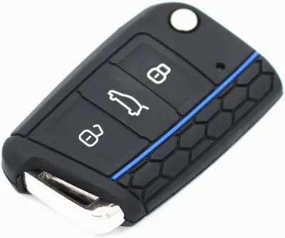 Silikonska futrola za ključeve automobila Lingdu/Novi Octavia/Karoq/Kodiak/Komik/Yedi Crna+Plava