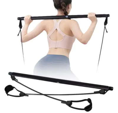 Fleksibilna pilates palica za vježbanje, elastični štap za oblikovanje tijela (crna) | TONEBAR