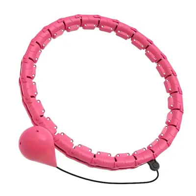 Ružičasti podesivi hula hoop s utegom, 24 segmenta, opseg 50–132 cm | SPINSLIM pink