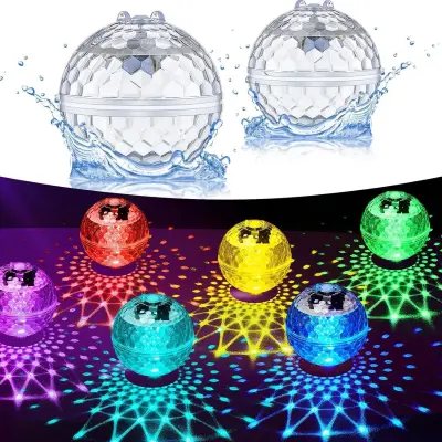 Plutajuća solarna disko LED svjetiljka za bazen, šarena rasvjeta za zabavu | DISCOGLO