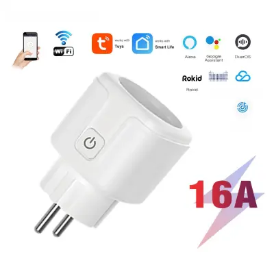 Tuya WiFi pametni utikač EU Standard 16A 4-komada Bijela