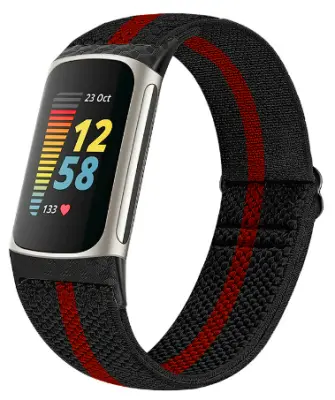 Zamjenski remen za sat Fitbit Charge 5/6 Crna+Crvena