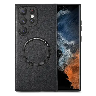 Imitacija kože magnetska futrola za telefon za Samsung Crna