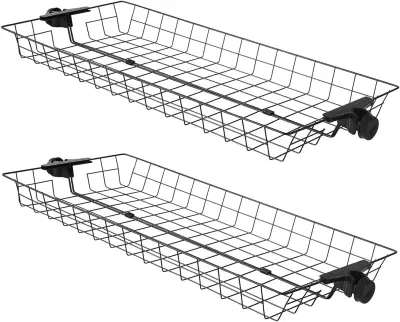 Set of 2 black metal baskets