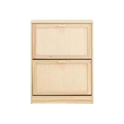Slim entrance shoe rack with 2 doors and 4 space-saving shelves